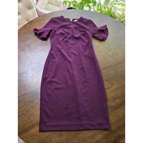 Calvin Klein Dresses & Skirts - Calvin Klein Women's Ruffle Short Sleeve Scuba Crepe Dress size 4